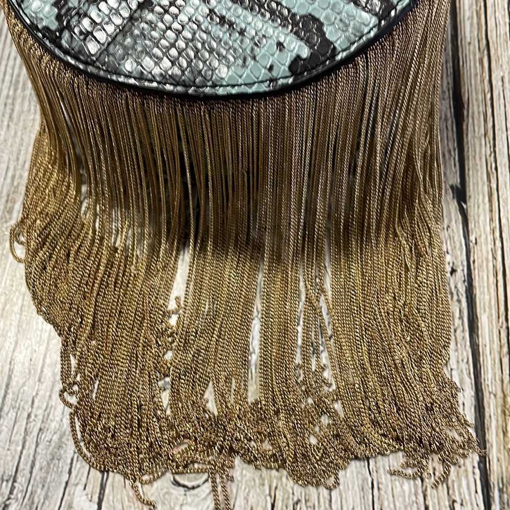 Zara Blue And Gold Python Bag - image 2